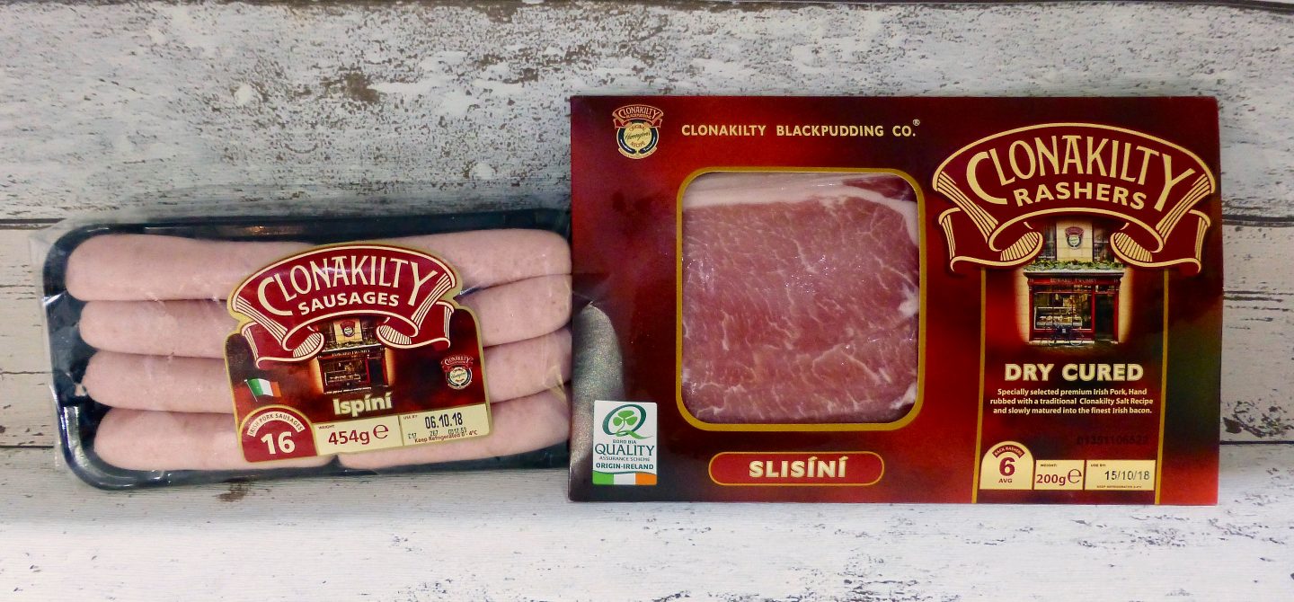 Clonakilty Ispini Sausages and Clonakilty Bacon Rashers