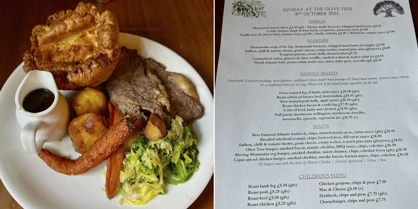 Sunday Roast at The Olive Tree Pub Review